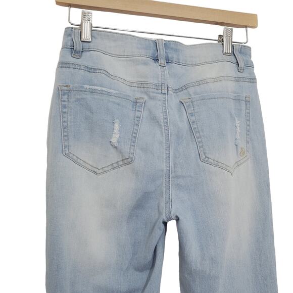 Indigo Rein | Distressed Trashed Light Wash Skinny Jeans - Picture 6 of 10